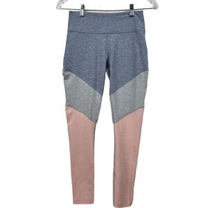 OUTDOOR VOICES Pink Gray Colorblock Seamless‎ Leggings